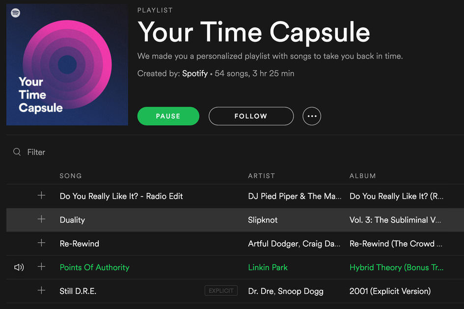 Spotify introduces a personalized Time Capsule playlist with nostalgic music