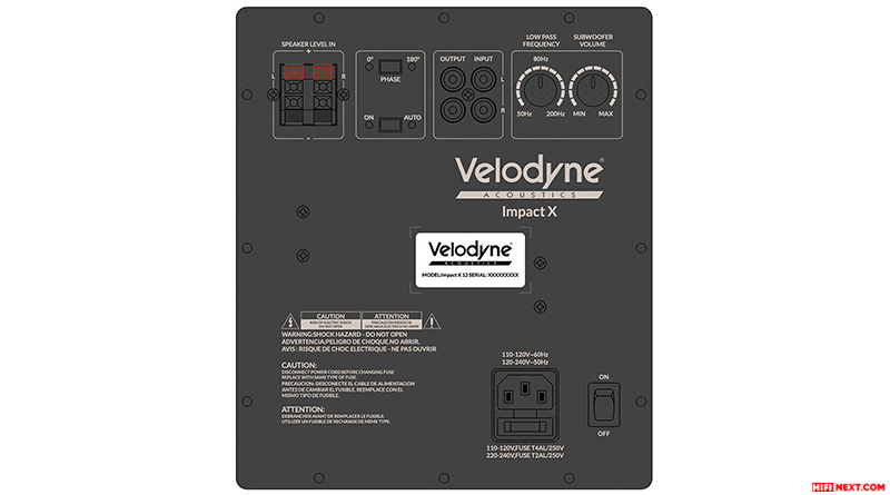 Velodyne Impact X Subwoofers rear panel
