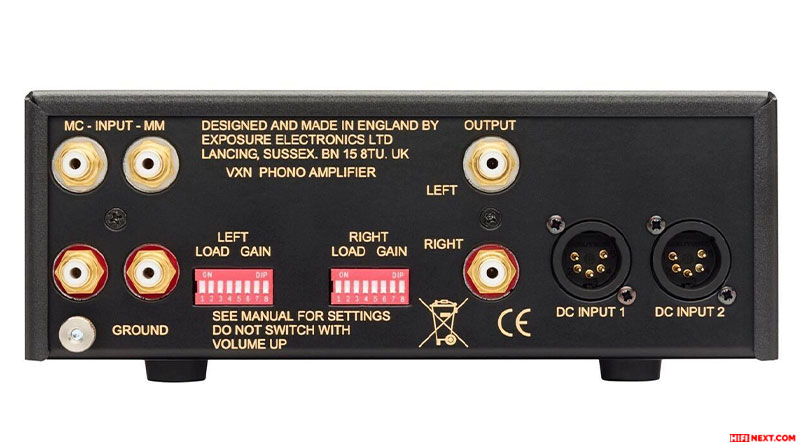 Exposure Electronics VXN Phono Amplifier rear panel